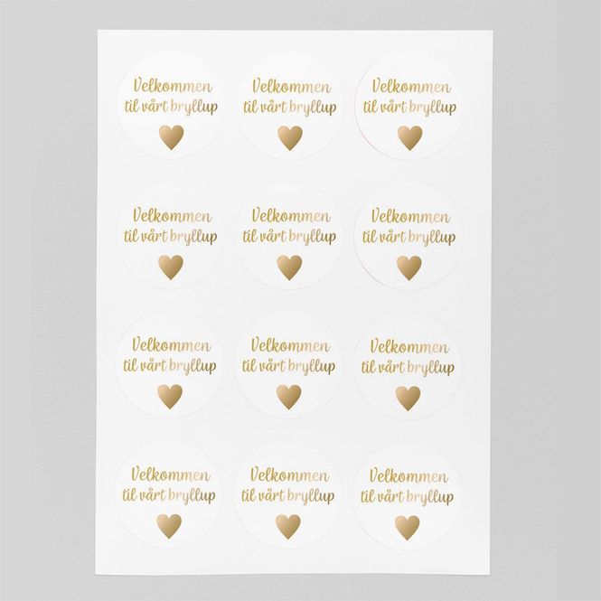 Hovedbilde Klister 24stk - Bryllup - Gulltekst