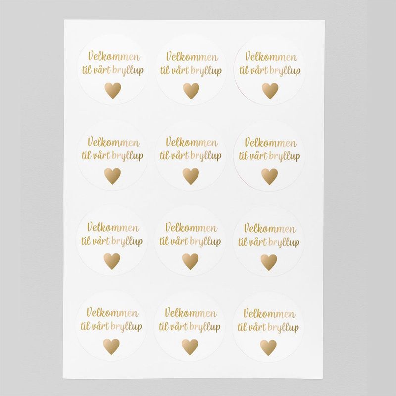 Klister 24stk - Bryllup - Gulltekst