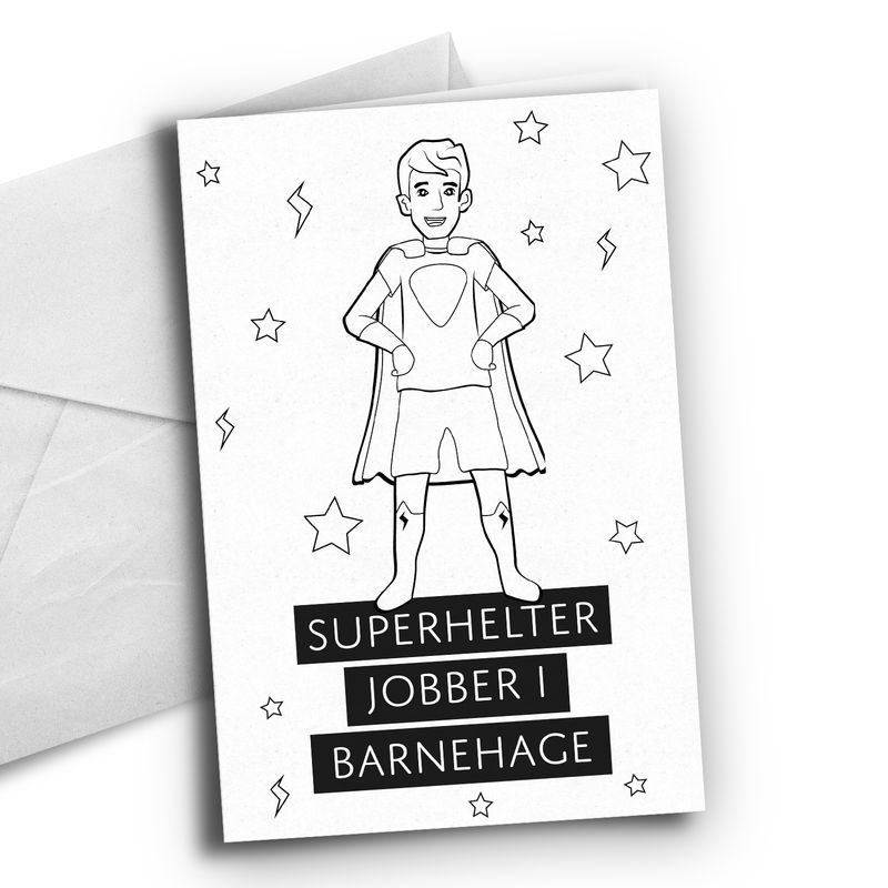 Superhelter jobber i barnehage - Mann