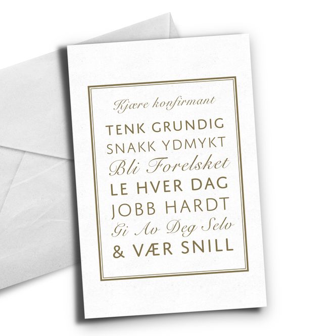 Hovedbilde Visdomsord til konfirmanten - gull folie