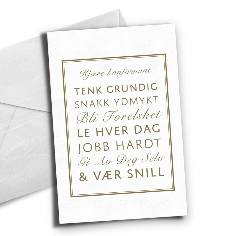 Visdomsord til konfirmanten - gull folie