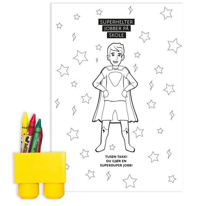 Hovedbilde Superhelt Skole Mann - Gavepapir