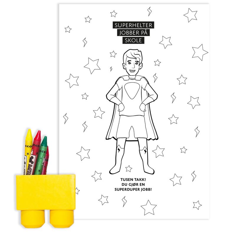 Superhelt Skole Mann - Gavepapir