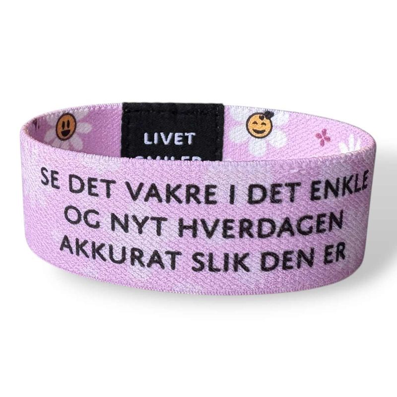 Livet smiler - elastisk armbånd