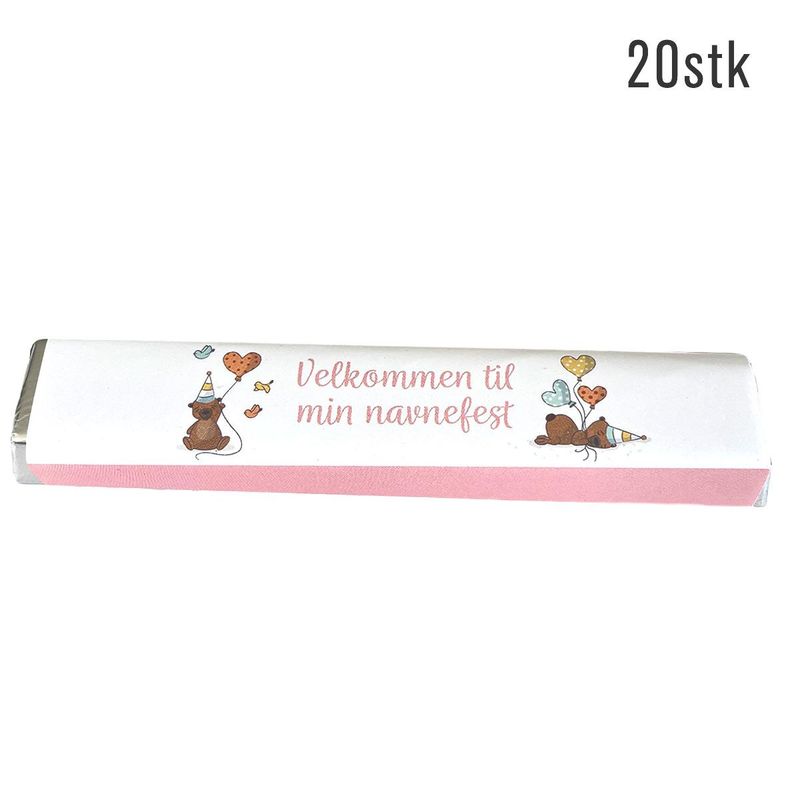 Kinder omslag: Navnefest rosa