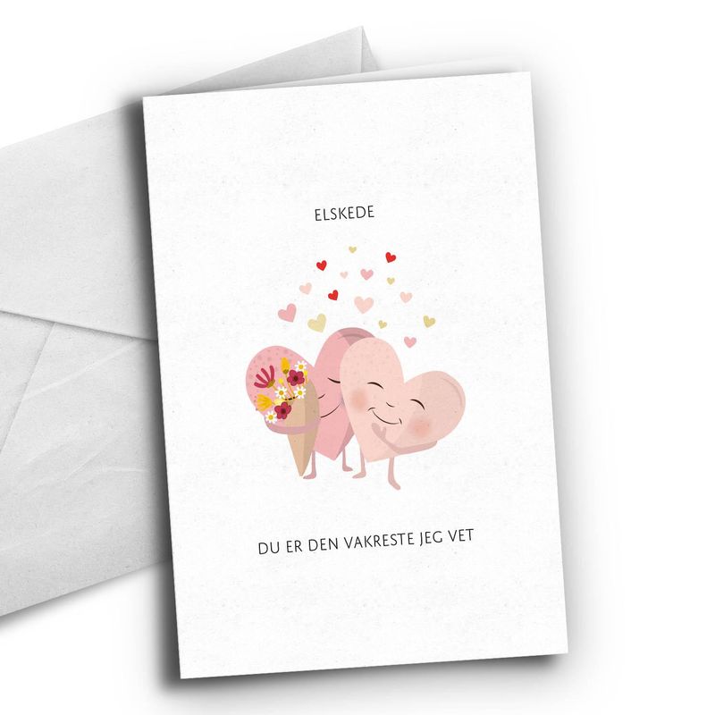 Elskede (to rosa hjerter)