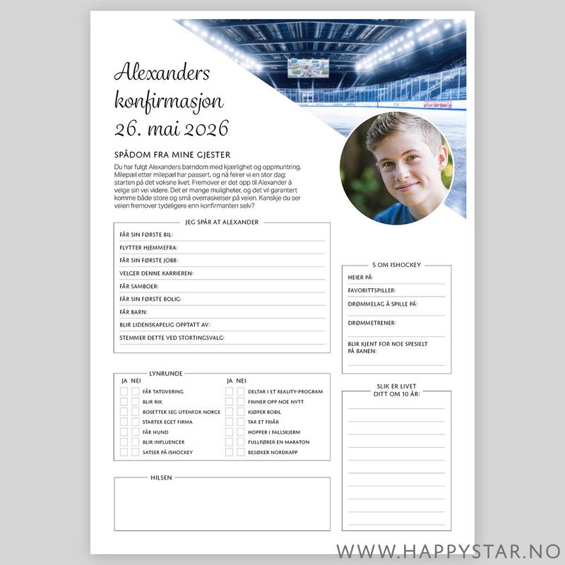 Spådomsark personlig Ishockey