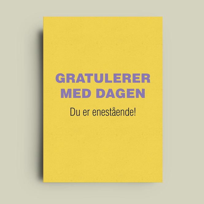 Hovedbilde Du er enestående - enkelt kort