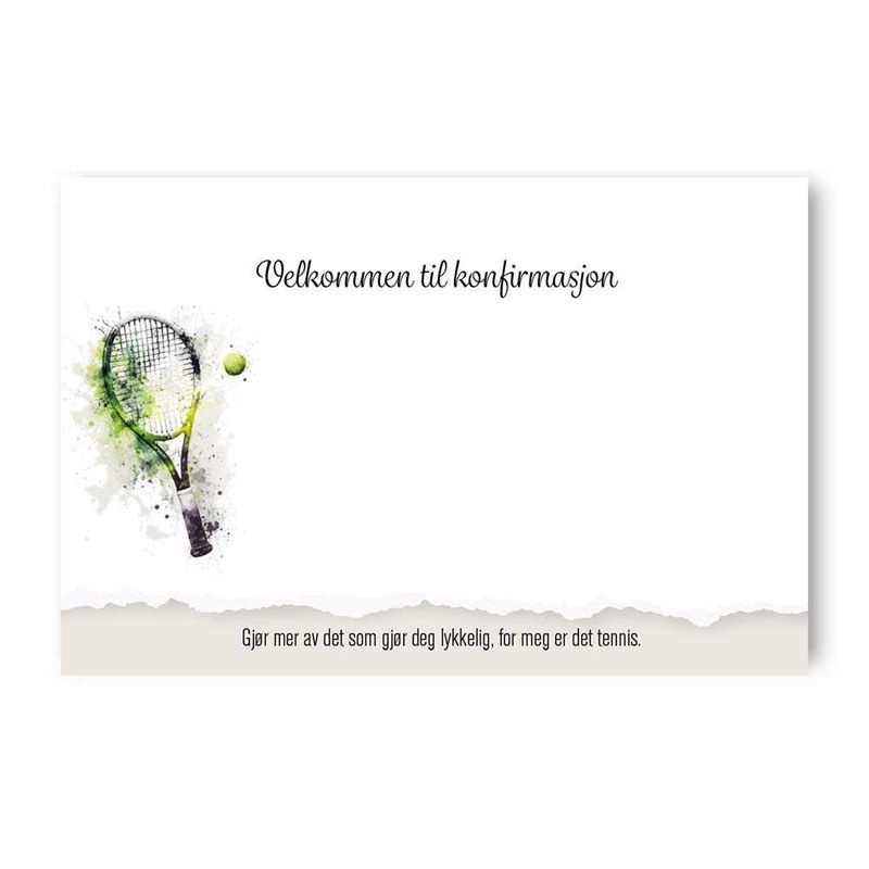 Tennis - Enkle Bordkort 20stk