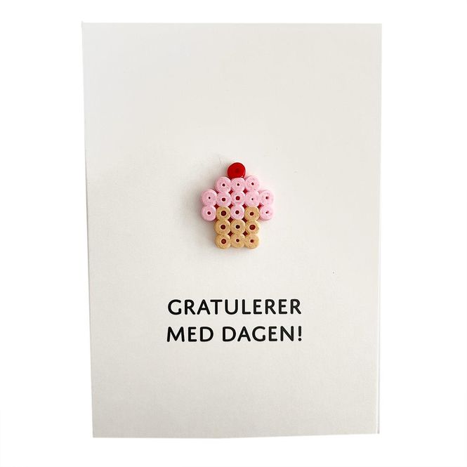 Hovedbilde Cupcake med rosa glasur - Bursdagskort