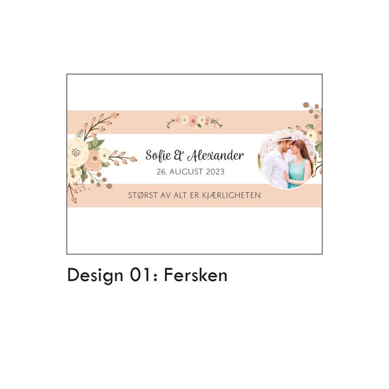 Kinder omslag bryllup med personlig bilde/tekst 