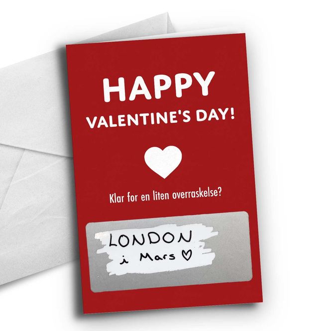 Hovedbilde Valentines overraskelse - kort med skrapefelt
