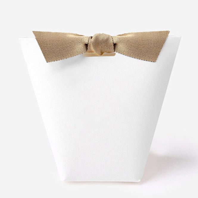 Hovedbilde 10pk - Gaveeske hvit med bånd