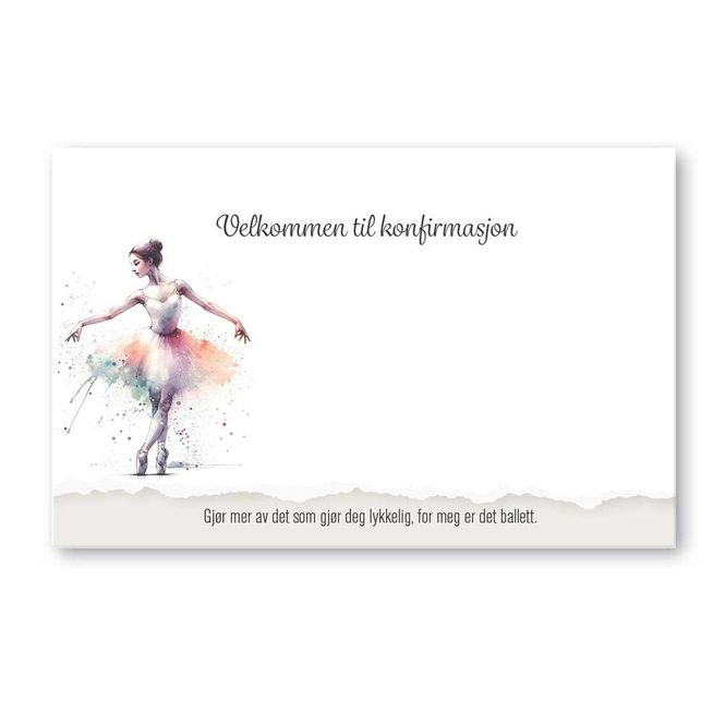 Hovedbilde Ballet- Enkle Bordkort 20stk