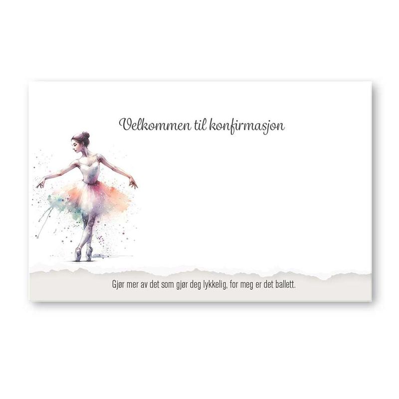 Ballet- Enkle Bordkort 20stk