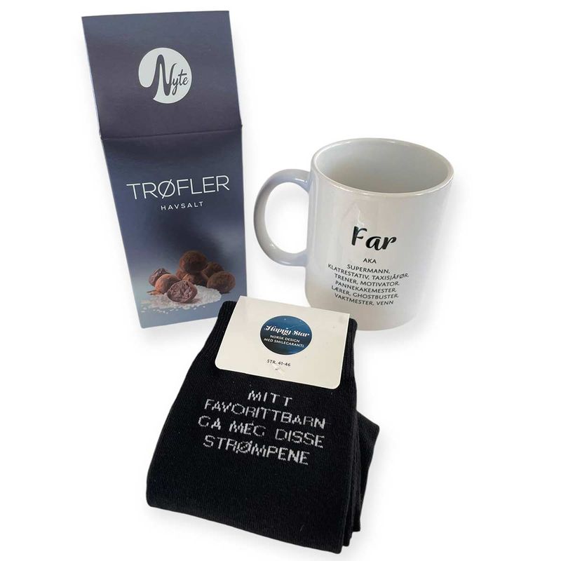 Far aka med sjokoladetrøfler