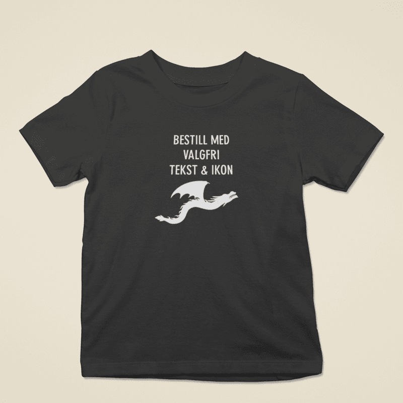 Barnestørrelse - Din tekst på t-skjorte