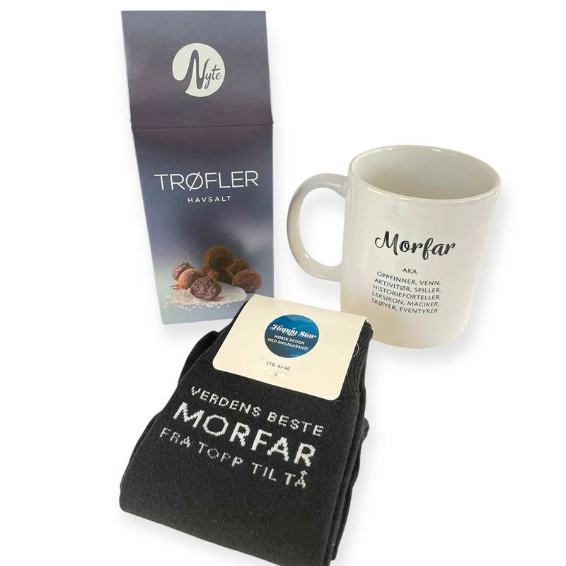 Morfar aka med sjokoladetrøfler