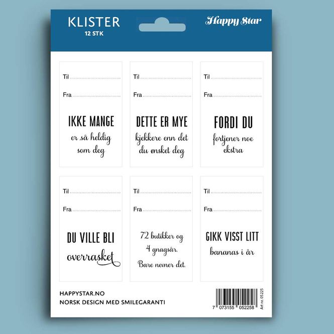 Hovedbilde Klister til-og-fra etiketter - Helårs