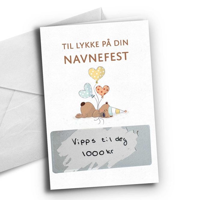 Hovedbilde Navnefestkort - med skrapefelt
